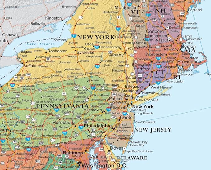 24x36 World and USA Classic Premier 3D Two Wall Map Set (Laminated)