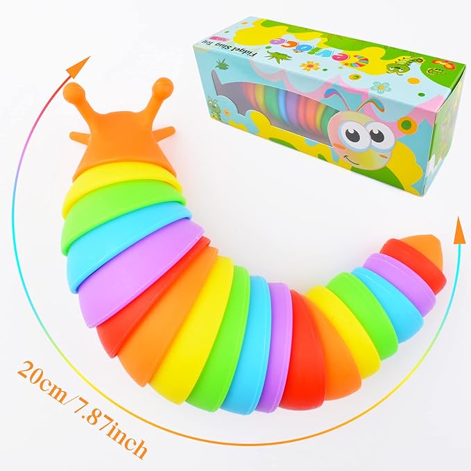 Cevioce Fidget Slug Toy, Sensory Slug Fidget Toy for Kids & Adults, 1 PC Cute Autism Sensory Toys for Autistic Children Great Birthday Gift for Girls Boys Toddlers Christmas Stocking Stuffers for Kids