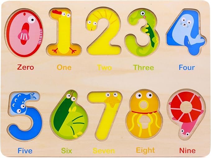 You&Xi Toddler Puzzles for Kids Age 3-4 Years Old-Wooden Number Preschool Puzzles
