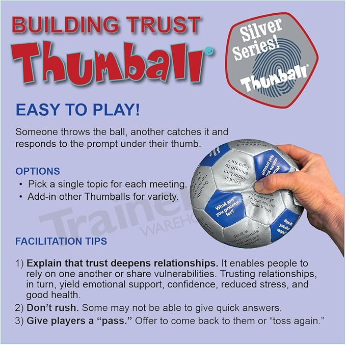 Trainers Warehouse 6" Thumball Collection, 32 Prompts for Conversation, Team Building, Relationship and Training