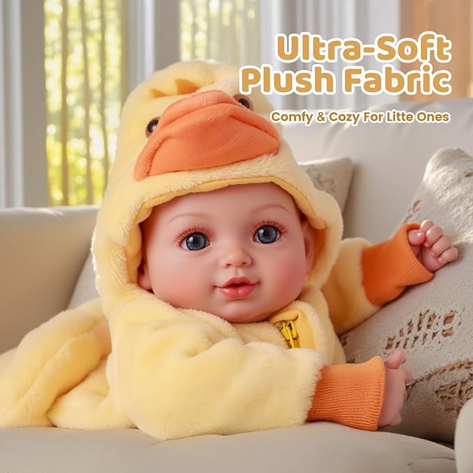 BABESIDE Value 5-Piece Realistic Baby Doll Set – Includes 15-Inch Soft Body Doll, Outfit, Bottle, Magnetic Pacifier & Birth Certificate – Ideal Gift for Kids, Birthday, Pretend Play