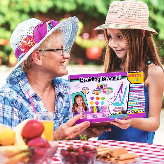 VERTOY Friendship Bracelet Making Kit for Girls - Cool Arts and Crafts Toys for 6 7 8 9 10 11 12 Years Old, Bracelet String and Rewarding Activity, Best Birthday Gifts for Teen Girls