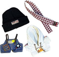 17cm/6.7in Clothes Set for Dolls - Cute Hat & Overalls Outfit, Soft Premium Fabric Dress Up Accessories Suit, Easy On/Off, NO Doll Included (White Forest)