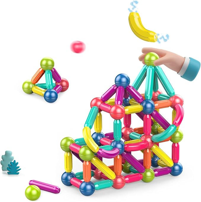 Toddler Magnetic Blocks,Magnetic Balls and Rods,Educational Magnet Building Blocks,Kids Montessori Toys for 3 4 5+ Year Old Girls Boys,Learning Stem Preschool Toys For Toddlers 1-3 Year Old(36pcs)
