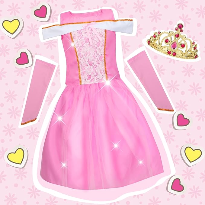 Princess Dress Up for Girls 4-6, Dress Up Clothes for Little Girls 3t-4t