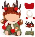 Doll Clothes for Labubu(NO Doll), for 17/15cm Plush Dolls, Clothing Suit Toy Figurine Outfit Set Dress Up with Kawaii Style Accessories, Skirt or Overall and Cute Hat or Headwear (SD5)