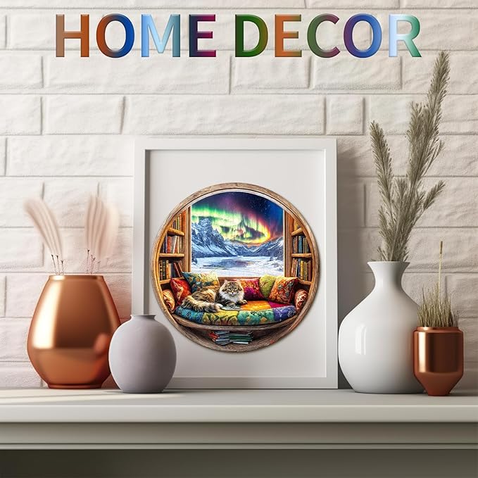Wooden Puzzles for Adults, Warm Cats and Books Jigsaw Puzzles, Unique Shaped Wooden Puzzle for Adults and Kids, Birthday Gift Family Game.(11.4X 11.4 in 200pcs)