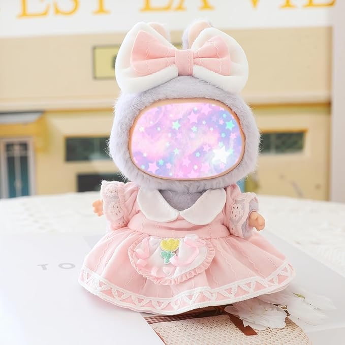 17cm Doll Clothes Set, 2 Pieces Dress Skirt Outfit Set for 6.7inch Doll Suit, Cute Fashion Bowknot Clothes Accessories for 1st/2nd/3rd Gen Dolls Play & Display Pink