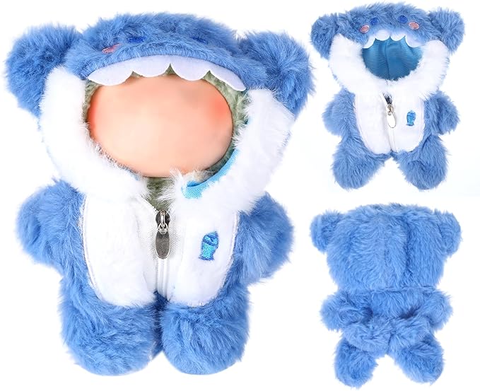 17cm Doll Clothes Outfits,Plush Shark Outfit and Clothes Accessories for 6.7 Inches Doll Clothes,Faking Animal Outfit Jumpsuit,Cute Fashion Dress Up Clothes Accessories for Dolls