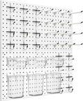 Peg Board Kit, Includes Pegboard and Accessories,with Hooks and Bins,Peg Board Wall Organizer for Office,Ornaments Display,Crafts Organization (66, White)