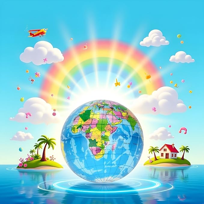 Blue Squishy Squeeze ,World Map Globe Palm Ball Slow Rising Stress Relief Birthday Xmas Gifts Xmas Stocking Fillers Party Bag Gifts (7.6CM),Novelty and Gag