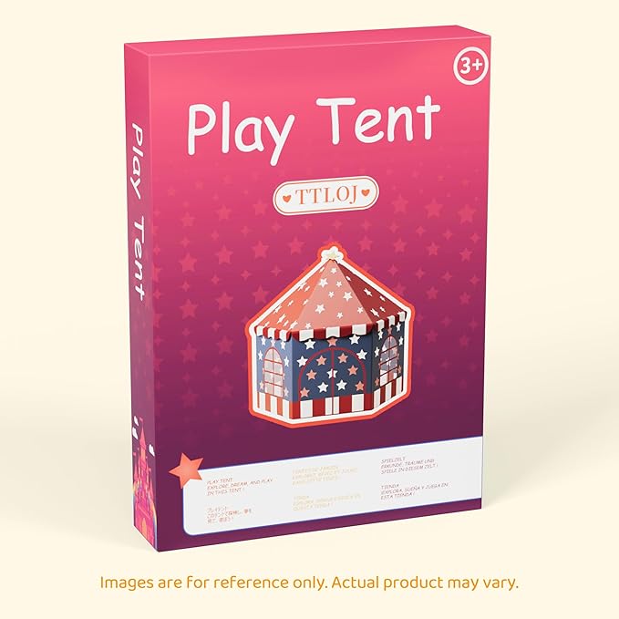 Large Girls Play Tent Princess, Boys Castle Kids Playhouse Indoor Outdoor Toddler Teepee | American Style Design, Age 3-8| Detailed Instructions| Colorful Package| Christmas Birthday Gift red