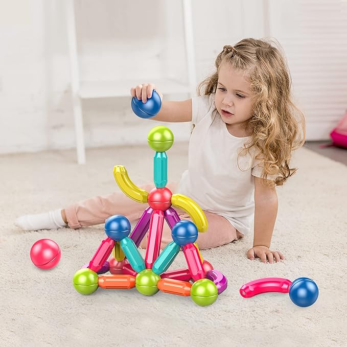 Toddler Magnetic Blocks,Magnetic Balls and Rods,Educational Magnet Building Blocks,Kids Montessori Toys for 3 4 5+ Year Old Girls Boys,Learning Stem Preschool Toys For Toddlers 1-3 Year Old(36pcs)