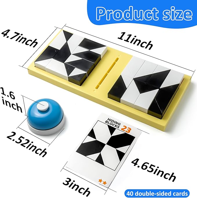 Puzzle Blocks for Kids,Education Puzzle Toy with Storage Tray,Brain Teaser with Challenges Cards 3D Logic & Spatial Thinking Tabletop Toy for Boys Girls