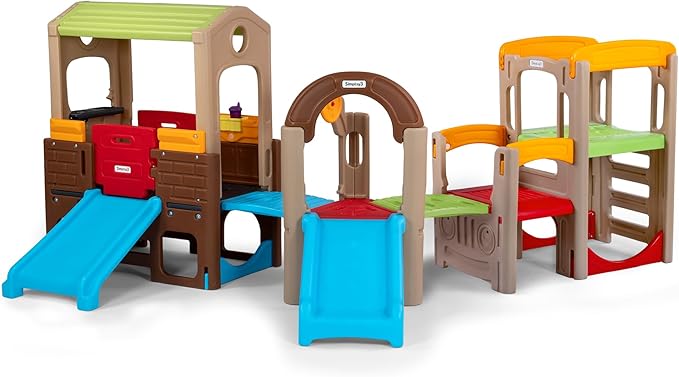 Simplay3 Young Explorers Modular Play System – Kids Activity Outdoor Playset for Children Age 18 mos - 6yrs – Toddler Playground Slide, Climb and Playhouse