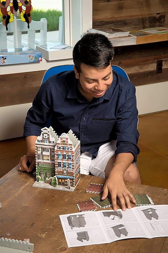 Wrebbit3D Cinema 3D Puzzle | Urbania Collection | 300 Jigsaw Puzzle Pieces | Charming and Unique Streetscape of a Small Town