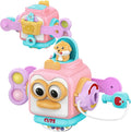 Montessori Toys For 1 Year Old Girl Gifts，Travel Activities Busy Board Cube Montessori Toys For 1 Year Old ，Sensory Toy For One Year Old Girl Birthday Gifts，Learning Fine Motor Skills Baby Toy