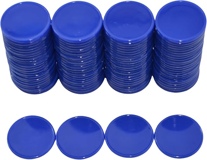 Smartdealspro Set of 100 25MM/1 Inch Opaque Plastic Learning Counting Counters Poker Chips with Storage Box (Blue)