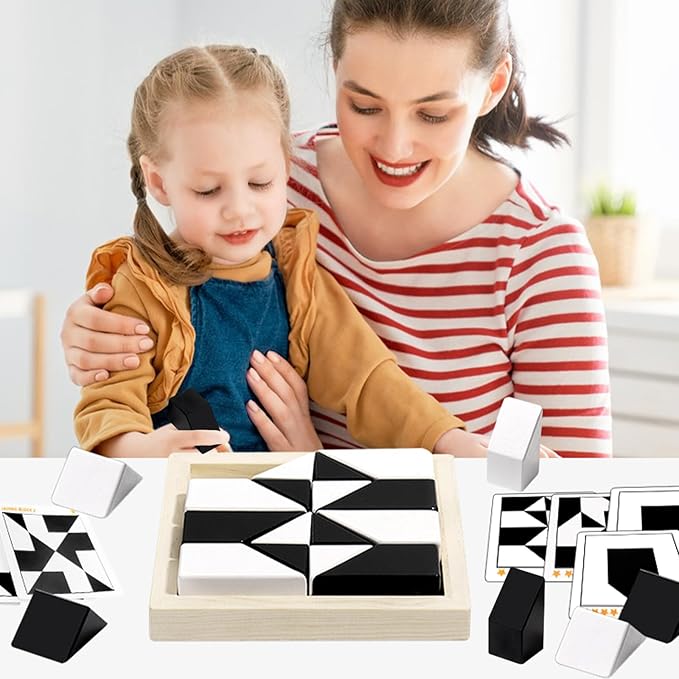 Block Puzzles Hidden Building Blocks for Kids, 3D Puzzle with Storage Tray Educational Assembly Puzzles Brain Teaser Games Game New Year's Gift for Early Education Ages 3+