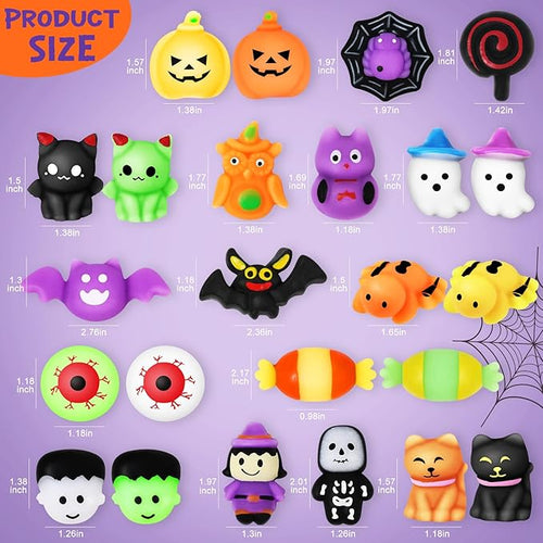 24 PCS Halloween Squishy Toys for Kids Halloween Party Favors Classies Character Squeeze Toys for Trick or Treat Gifts Bulk,Goodie Bags Stuffers for Kids Treat Bags Gifts Classroom Rewards