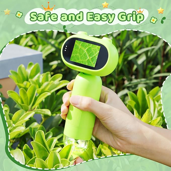 Pocket Microscope for Kids with 2inch IPS Screen, Leipan 16MP Digital Microscope 1000X, 1080P Mini Microscope with 8 LEDs, Compatible with PC, Includes 8GB Card