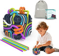 Sensory Toys for Kids with Autism & Autism Sensory Products - Upgraded 3D Silicone Fidget Cube & Activity Board for Kids & Adults, ADHD & Anxiety Relief, FDA Food Grade Quiet Travel Toys with Pouch
