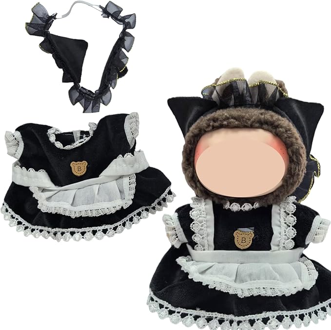 Clothes Set Compatible with 17cm Doll, Hat and Overalls Set for 15cm Doll Accessories Suit, Cute Clothe for Dress up Unique StyleRC34