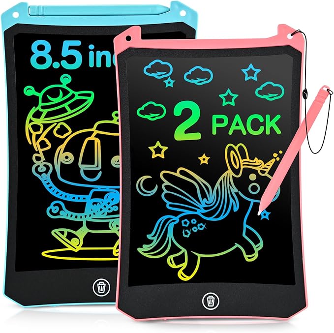cimetech LCD Writing Tablet, 2 Pack Toddler Kids Toys, 8.5 Inch Drawing Pad Coloring Books, Travel Essentials Activities, Christmas Stocking Stuffers Birthday Gifts for Girls Boys Age 3-8