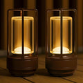 Klarako Crystal Lantern Lamp – Modern Cordless Rechargeable Bedside & Outdoor Light, Portable Wireless – Dimmable Touch Control – Luxury Living Room & Hotel-Style Lighting (Chocolate Brown, 2-Pack)