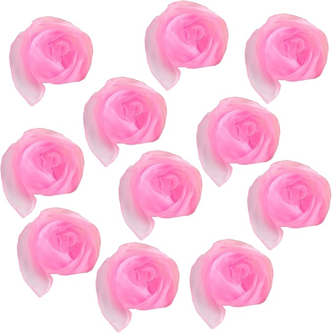 Juggling Scarves, Dance Scarves for Kids Play 12 PCS Square Silk Scarf Music Performance Props for Toddlers Children