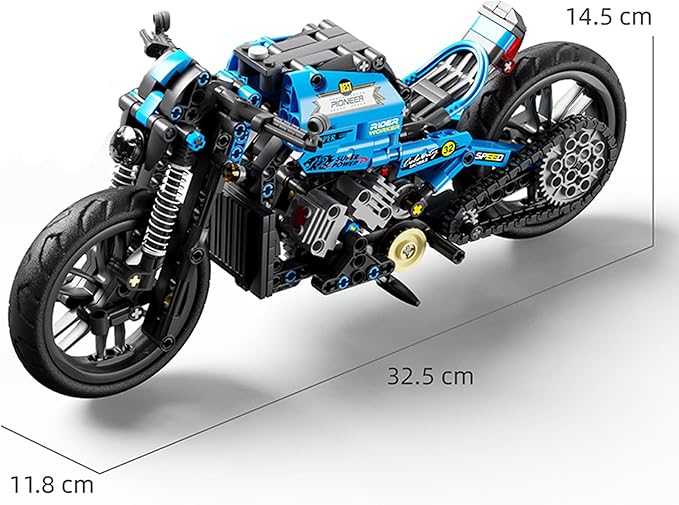 Techno-Mechanical Motorcycle Building Blocks Set, STEM Education Learning Toys, Creative DIY Racing Blocks, Collectible Models, Surprise Gift for Children 8-14 Years Old 469 Pcs