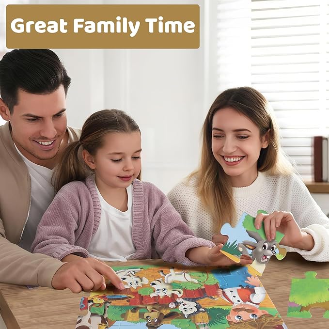 Jumbo Floor Puzzle for Kids, Large Jigsaw Puzzles 48 Piece for Kids Ages 3-5,Preschool Learning & Education Toys, Gifts for 4-8 Year Old Boys and Girls (Farm Human)