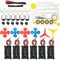 EUDAX 6 Set Rectangular Mini Electric 1.5-3V 24000RPM DC Motor with 84 Pcs Plastic Gears,Electronic Wire, 2 x AA Battery Holder,Boat Rocker Switch,Shaft Propeller for DIY Science Projects