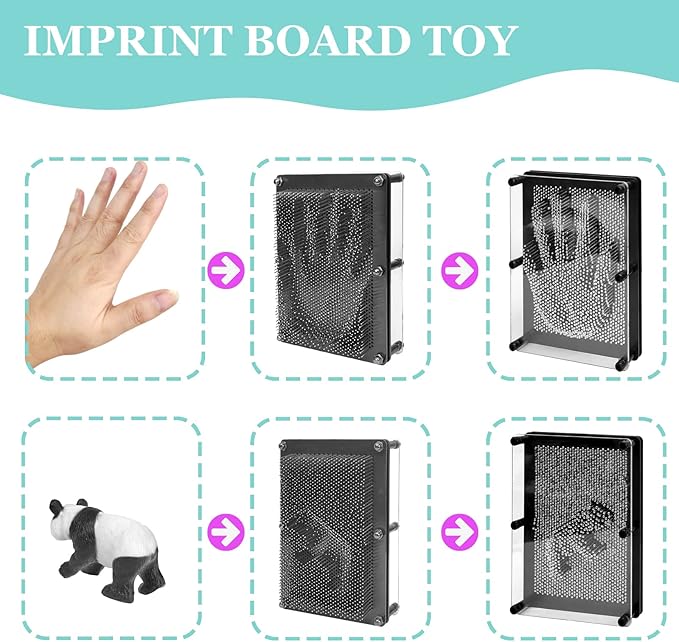 MICKYU Metal 3D Pin Art Sensory Toys Board Games for Kids 8-12