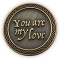 Romantic Love Expression Antique Gold Plated Pocket Coin for Date Night, You are My Love, All I Want is You, Love Gift for Men & Women, from Him or Her