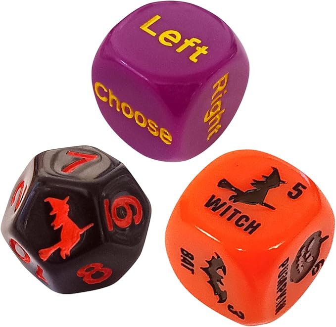 Ditch the Witch Dice Game for Ages 8+ – Fast-Paced Family Games with Custom 6 Sided Dice, Witch Counter, and Directional Play – Halloween Fun for 2-4 Players, Perfect for Gifting or Family Game Night