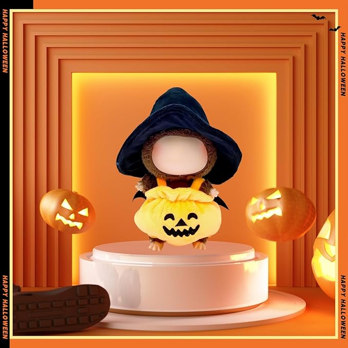 17cm Doll Clothes Set, Halloween Themed Costume, Pumpkin Outfit and Witch Hat for 6.7inch Dolls Suit, Cute Fashion Dress Up Clothes Accessories for 1st/2nd/3rd Gen Doll