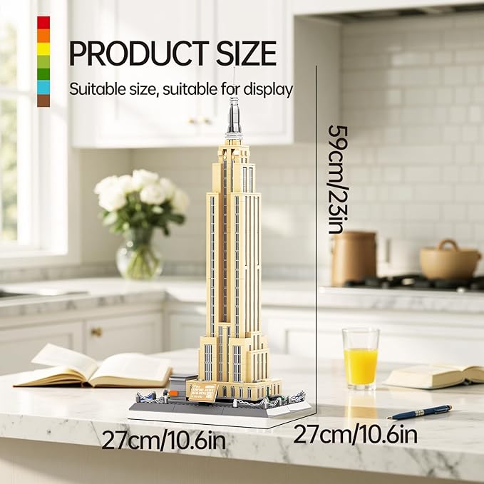 Empire State Architecture Model Building Block Set for Adults New York's World Famous Landmark Architectural Toys Gift Kids and 1570 Pieces