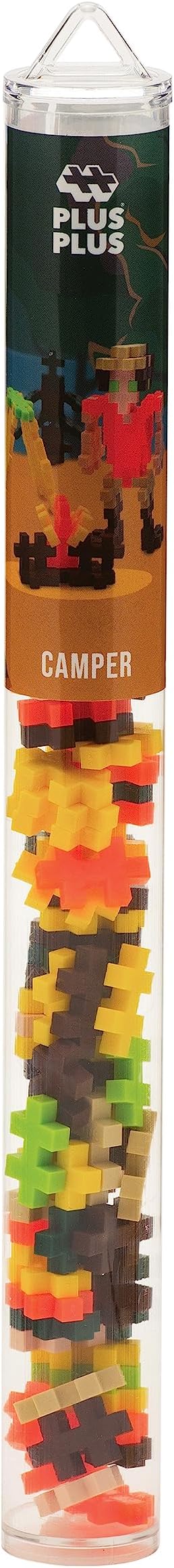 PLUS PLUS Vehicle Building Block Kit, 3D Puzzle Stem Toy for Kids, 70 Interlocking Pieces - Camper Mini Maker Tube