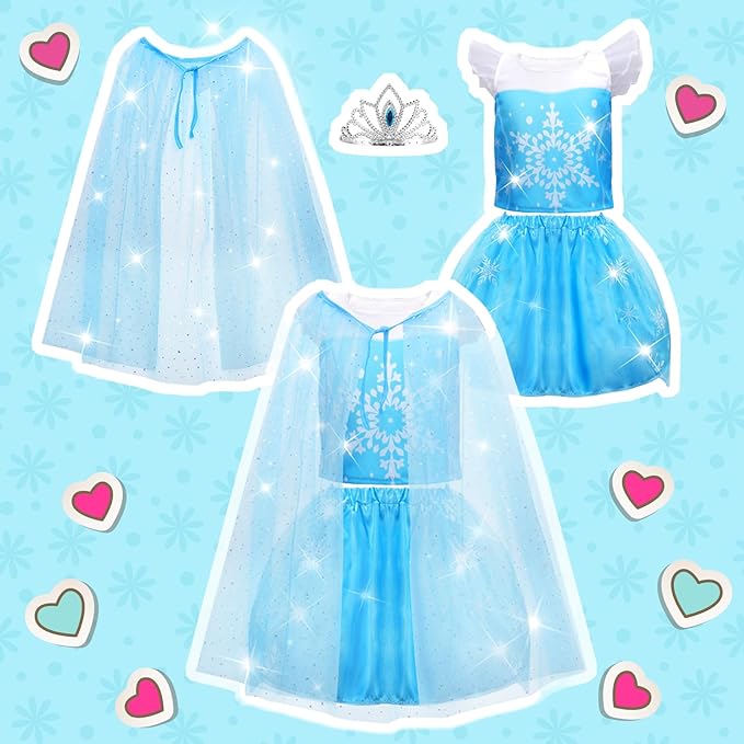 Princess Dress Up for Girls 4-6, Dress Up Clothes for Little Girls 3t-4t