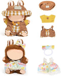 (2 Set) XMBYGY Doll Clothes for Labubu(for 17/15cm Standing/Sitting Doll)(NO Doll) - Accessories Clothes Dress up for Dolls Outfit Included Figures Clothing and Hat for Girl Woman (LB5+LB23)