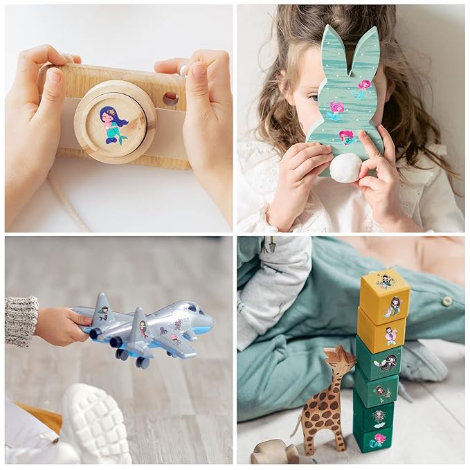 Waterproof Temporary Tattoos For Kids - 260 Pieces | Unicorns & Mermaids | Temporary Tattoo Sheets for Girls | Party Favor for Goody Bags | Non-toxic、Skin-Safe*、Cosmetic-Grade