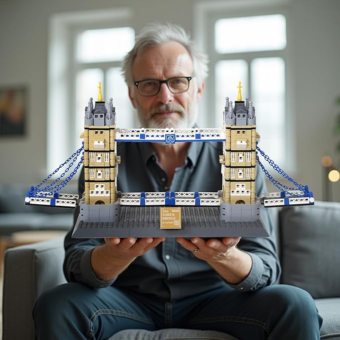 London Twin Tower Bridge Building Blocks Set – 969 Pieces DIY Architecture Model Kit, Collectible Landmark Toy for Adults & Kids, Creative Gift for Christmas&Birthday