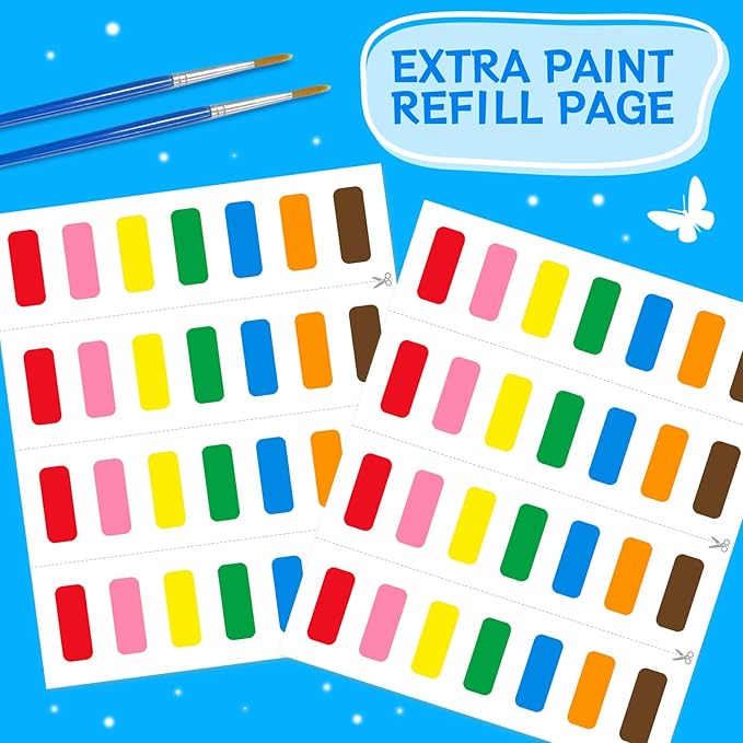 Paint with Water Coloring Books for Kids,Animal Theme Mess Free Watercolor Painting Papers Sets for Toddlers,Water Color Paint Kit,Art Craft Birthday Gift for Ages 1-3, 4-8