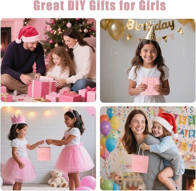 Emibele Girls Charm Beads Bracelet Making Kit with Portable Jewelry Box, Jewelry Making Kit for Kids Age 5 6 7 8-12, DIY Arts Crafts Toys for Teens Girls Gift Choices on Birthday Valentines Christmas