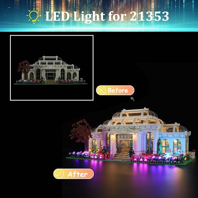LED Light Kit for Lego 21353 Ideas Botanical Garden Building Set, Compatible with Lego 21353 Building Blocks Model(Not Include Blocks Set)