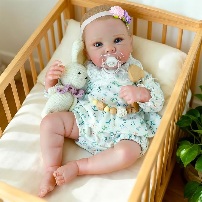 WOOROY Realistic Reborn Baby Dolls, 20 Inch Lifelike Newborn Baby Girl Doll with Full Body Vinyl, Real Life Baby Dolls with Accessories Gift Toys for Kids Age 3+