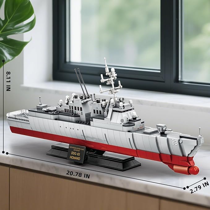 Navy Destroyer Building Set, A Gift Compatible with Lego Sets for Boys 8-14 & Adults, Perfect for Military Enthusiasts and Builders Alike (600pcs)