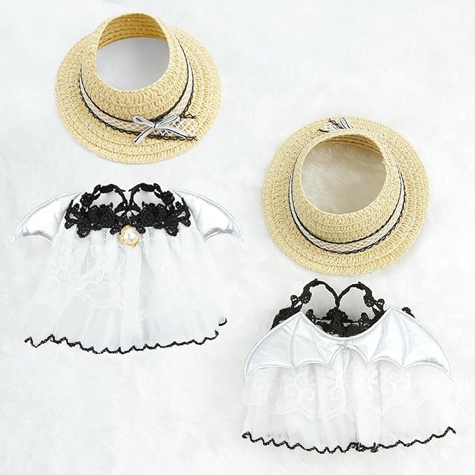 17cm Doll Clothes Set-Adorable Outfits for Dolls-Stylish Accessaries Clothes Dress-Up-Replaceable Clothing Collections, Includes Hat, Top, Skirt(White-Style C)