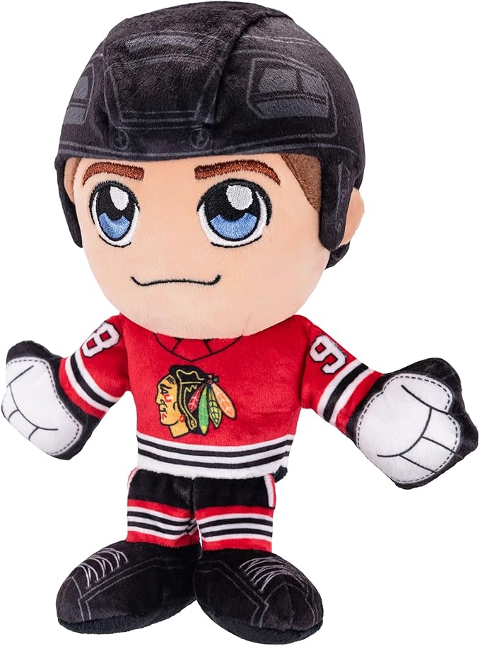 Bleacher Creatures Chicago Blackhawks Connor Bedard 8" NHL Kuricha Sitting Plush - Soft Chibi Inspired NHL Superstar